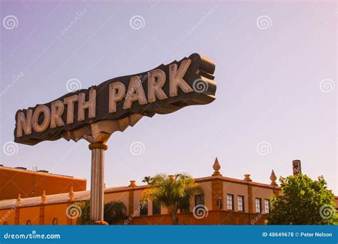 North Park Neighborhood Sign San Diego Stock Photo Image Of Clouds