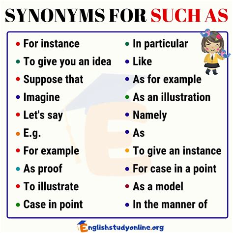 Such As Synonym List Of 20 Common Synonyms For Such As English Study