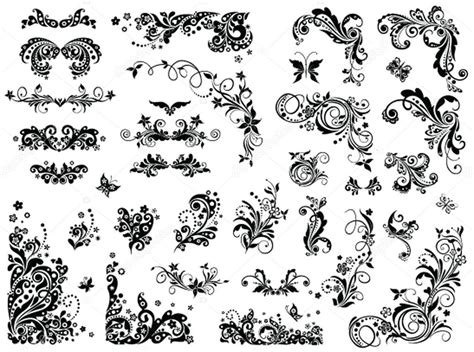 Black And White Vintage Design Elements — Stock Vector