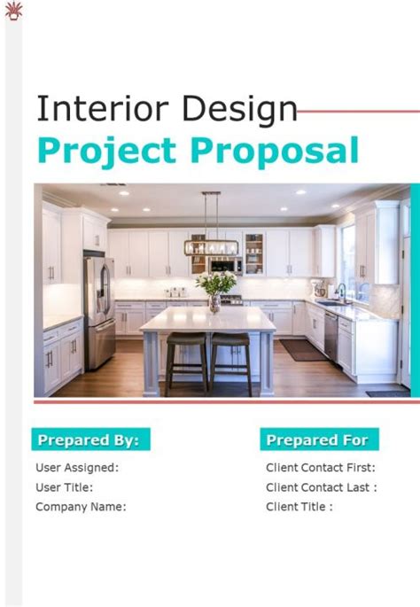 A4 Interior Design Project Proposal Template Presentation Graphics
