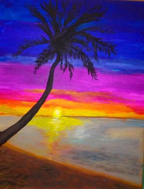 Paint and sip at a virtual paint nite, play trivia, and more. Sunset Beach Painting by Renee Miracle