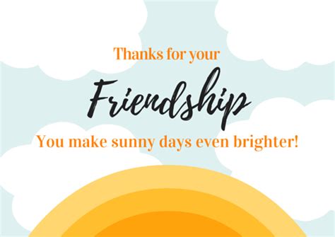 Friendship Thank You Cards Free Printable Greeting Cards