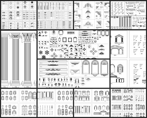 Architectural Classical Element Autocad Blocks V1 All Kinds Of
