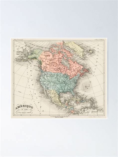 Vintage North America Map Poster For Sale By Suziqprayers427 Redbubble
