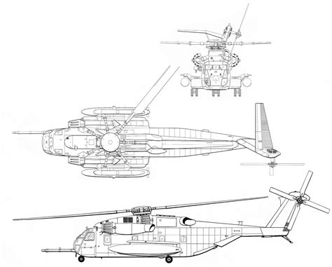 飓风制造者CH 53E直升机的结构图 哔哩哔哩