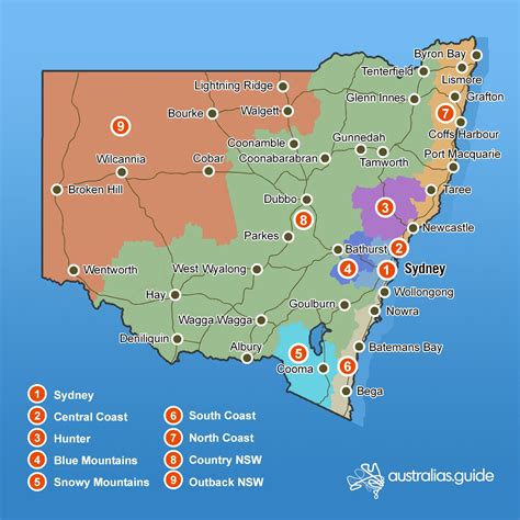 Map Of New South Wales New South Wales