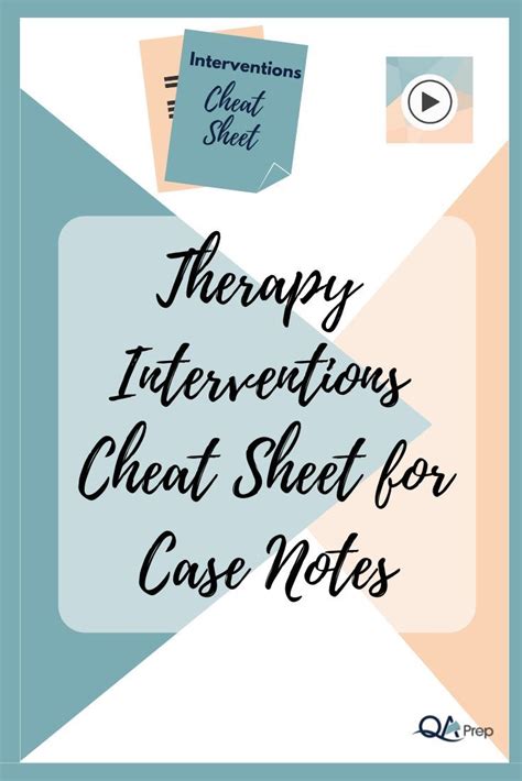 Therapy Interventions Cheat Sheet