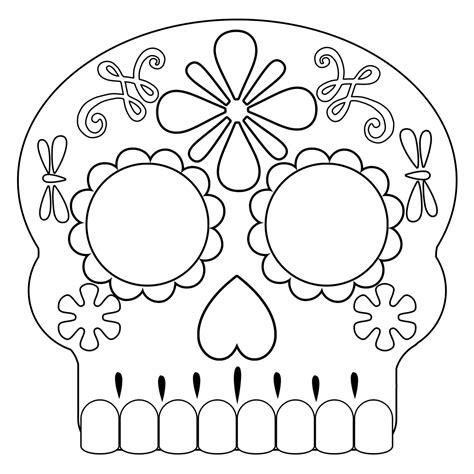 Free Printable Sugar Skull Template Printable Templates