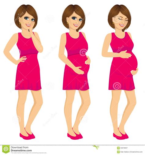 Beautiful Pregnant Womanstages Of Pregnancy Cartoon
