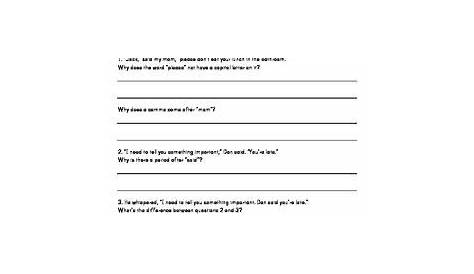 Practice with Quotation Marks Supplement Worksheet | Quotation marks
