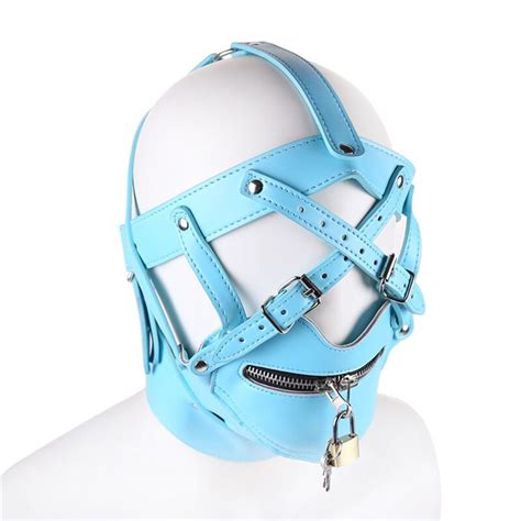 sexy mask hood leather bondage restraints headgear hood mask cover slave erotic toy sex mask