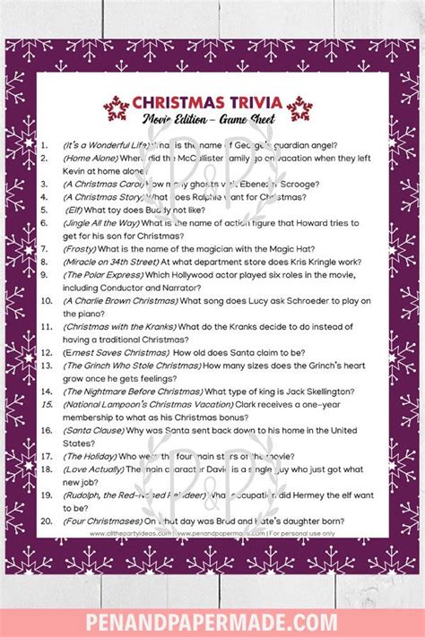 Christmas Trivia Questions And Answers Printable Christmas Picture