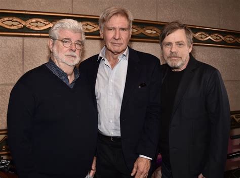 George Lucas Harrison Ford And Mark Hamill Mark Hamill Star Wars Film