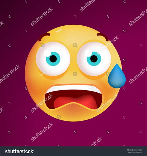 cute scared emoticon on black background stock vector royalty free 646880809 shutterstock