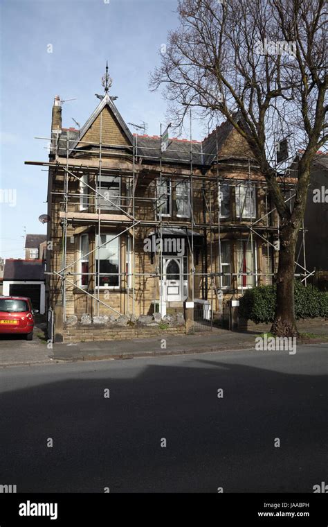 Early 20th Century House With Scaffolding Stock Photo Alamy