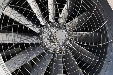 Huge Industrial Cooling Fan Big Cooler Element Close Up Stock Image