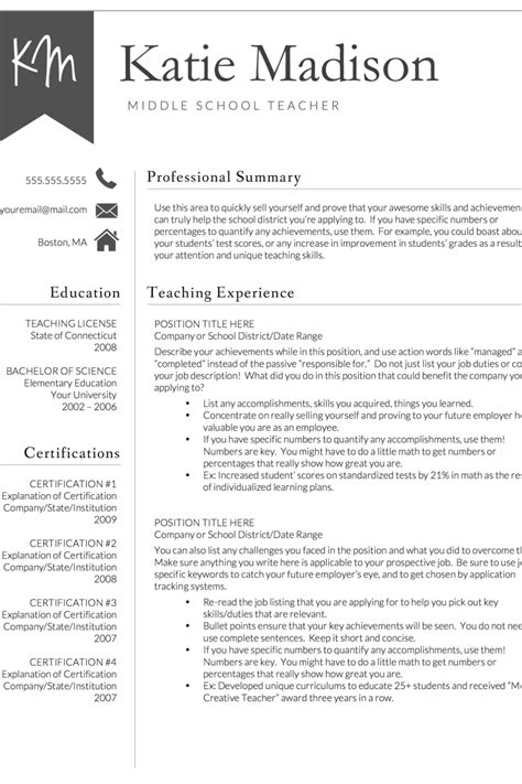 Plus, you'll learn an easy formula for. Teacher Resume Template for Word & Pages, Teacher CV Template, Elementary School Resume ...