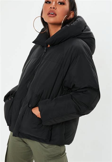 Black Hooded Ultimate Puffer Jacket Missguided Одежда Стиль Пуховики