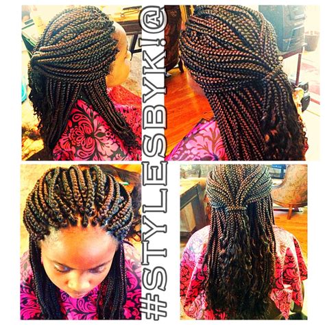 Medium Box Braids With Xpressions Braiding Hair Wavy Ends With Hot