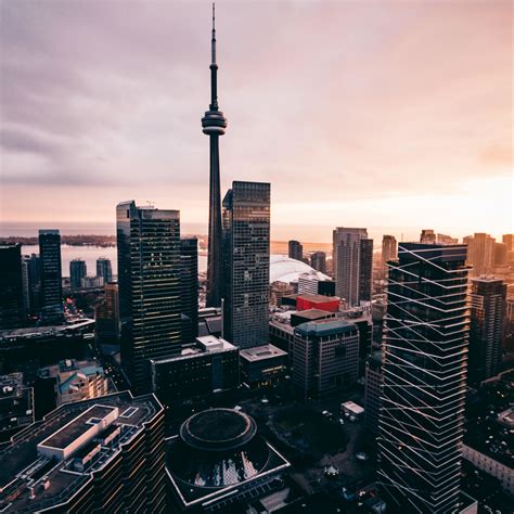 Wallpaper Skycrappers Buildings Cityscape Sunset Toronto Desktop