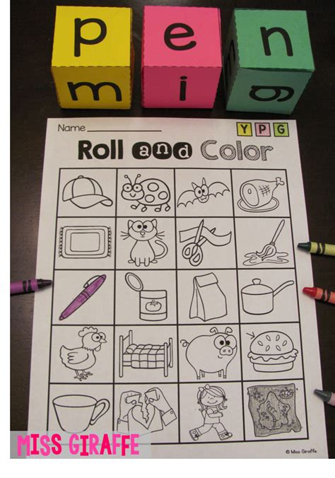 Do not republish, upload, or alter the pdf files. Miss Giraffe's Class: CVC Words Roll