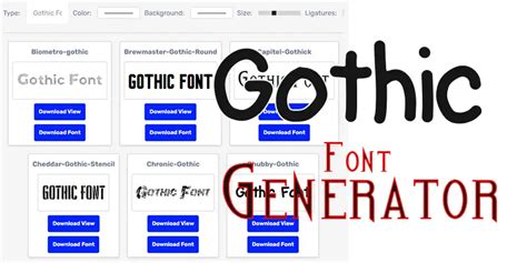 Gothic Font Generator Different Fonts