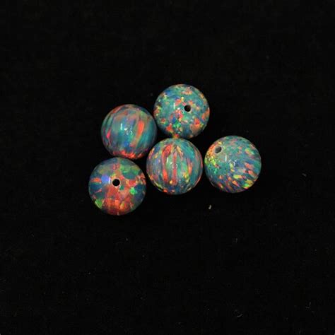 Craft Beads Black Fire Opal 8mm Beads 1mm Center Drilled Etsy