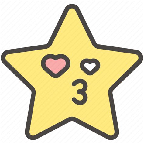Blowing Emoji Emotion Heart Kissing Love Star Icon