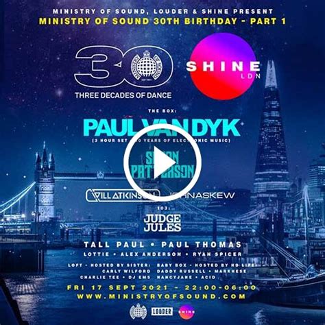 Paul Van Dyk Ministry Of Sound 30th Birthday With Shine 17 09 2021