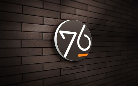 Download Wallpapers System76 3d Logo 4k Brown Brickwall Creative