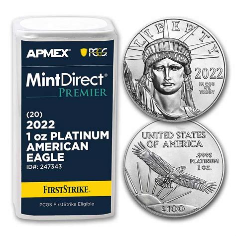 Buy 2022 1 Oz Platinum Eagle 20 Coin Md Premier Pcgs Fs Tube Apmex
