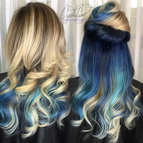 17 Best Ideas About Blue Hair Highlights On Pinterest