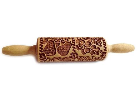 Rolling Pin Fruit Laser Engraved Wooden Rolling Pin Etsy