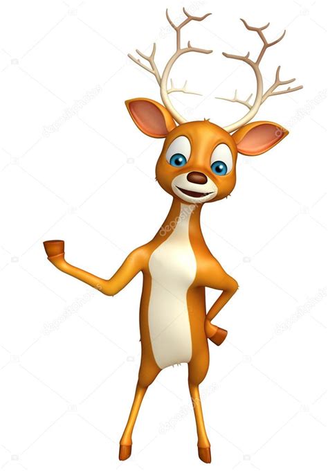 Cute Deer Funny Cartoon Character Stock Photo By ©visible3dscience