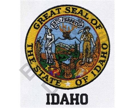 Idaho State Seal Machine Embroidery Design Idaho State Etsy