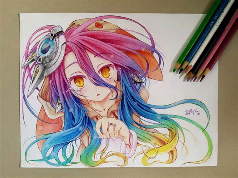 Anime Girl Colored Pencil Drawing Images And Photos Finder