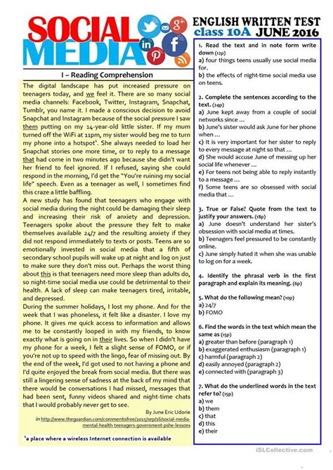 12th Grade Reading Comprehension Worksheets