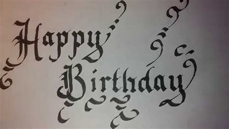 This image is a vector illustration and can be scaled to any size without loss of resolution. Happy Birthday written in calligraphy - YouTube