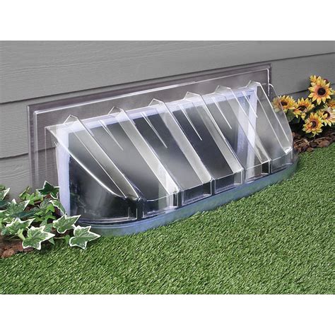 Our uniquely designed covers are made from solid sheet polycarbonate (lexan) to keep out unwanted rain, snow and debris; MacCourt Basement Window Well Cover | The Home Depot Canada