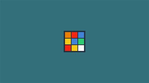 Minimalism Rubikands Cube Cube Blue Background Wallpapers Hd Desktop