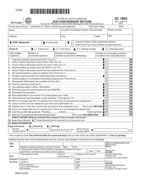 Form Sc1065 2022 Fill Out Sign Online And Download Printable Pdf