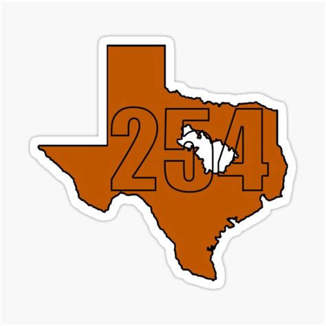 Texas State 254 254 Area Code Killen Tx Hometown Sticker For