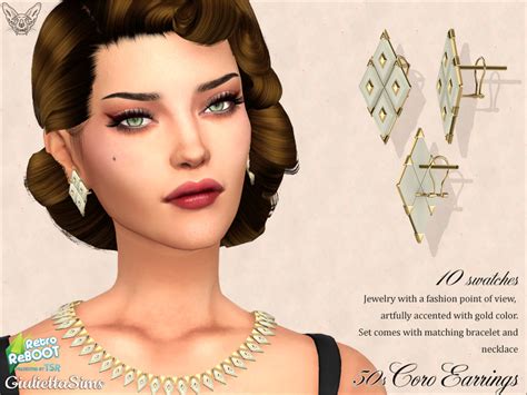 Retro Reboot Coro Lucite Earrings 50s The Sims 4 Catalog