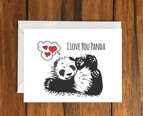 I Love You Panda Greeting Card A6 One Card And Envelope Etsy Father