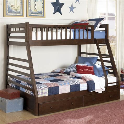 Homelegance Dreamland Cherry Twin Over Full Bunk Bed At