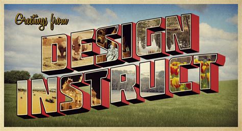 Design A Retro Postcard With 3d Text Graphicsbeam