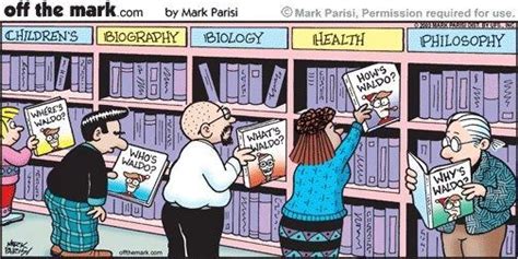 Waldo By Genre Library Humor Book Humor Library Memes