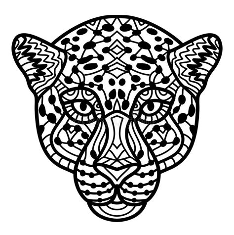 Hand Drawn Cheetah With Ethnic Doodle Pattern Coloring Page Zendala