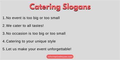 The Best Catering Slogans For Business Informative House