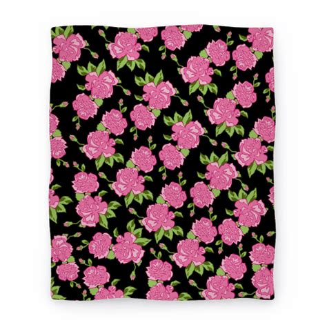 Black and Pink Floral Pattern Blankets | LookHUMAN | Pink floral pattern, Pink floral, Hipster ...